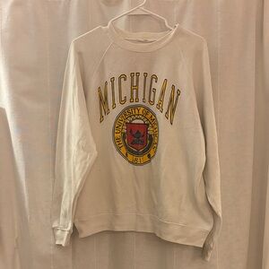 Vintage University of Michigan White Sweatshirt